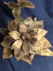 Rare Vintage Metal And Wood Brutalist Flower And Butterfly Sculpture Mcm Art