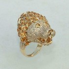 3 Ct Round Diamond   Peach Morganite Diamond Lion Head Ring 14k Yellow Gold Fn