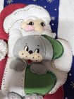 Santa Puppy Dog Felt Sequin 16  Stocking Finished Bucilla 82901 Completed Guc