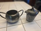 Vintage Web Pewter Cream And Sugar Set