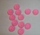 New Lot Of 12 Wooden  Buttons Craft Scrapbooking Etc   11 Mm Pink    New