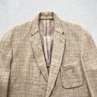 Vintage 50s 60s Sewell Clothes Beige Creme Checkered Tweed Blazer Jacket 44r