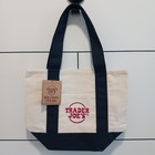 Trader Joe s Nwt Ltd Ed Mini Canvas Collectible Tote Bag  In Hand  Nat navy Blue