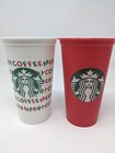 Starbucks Holiday Reusable Red Hot Cup Grande 16oz Plastic Coffee Lot Of 4