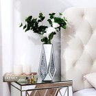 Shyfoy 12  H Crushed Diamond Flower Mirror Vase Silver Crystal Glass Flower Vase