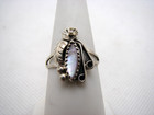 Vintage Navajo Southwest Sterling Silver Mop Abalone Flower Ring Sz  7 5 2 1g