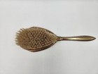 Vintage Gold Tone Hair Brush  Metal With Unknown Bristles