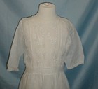 Pretty Antique Child S Party Dress Victorian 1890 s Embroidered White Cotton