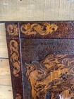 Antique Flemish Art Wood Pyrography Trio Horses Signed 1909