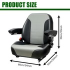 Gray Zero Turn Mower Seat-adjustable Backrest comfort Lawn Mower Seat Fits