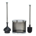 Better Homes   Gardens Metal Toilet Brush And Plunger Set  Brushed Nickel