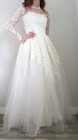 Pinup Wedding Gown Dress Size Small Tulle Skirt Off White Beaded Vintage 1950s