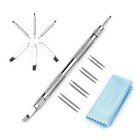 16pcs Watch Repair Spring Bar Tool Steel Link Remover Pin Pusher With Spare Tips