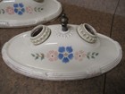 3 Vintage Porcelain Ceiling Light Fixtures Set Of Old House Same Design
