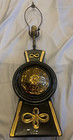 Rare Vintage Atomic Ceramic  Mcm - Mid Century Table Lamp Black And Gold Retro