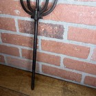 Vintage Hammer Forged Ice Fishing Gig Spear Iron Barbed Handmade Named