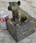 Art Deco English Bulldog Dog 100  Solid Bronze Sculpture  Statue Home Decor