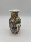 Nos Chinese Rose Medallion Famille Porcelain 6 25    Mini Vase