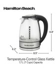 Hamilton Beach Temperature-control Electric Glass Kettle  1 7 Liter  7 Cup