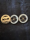 3 Chanel Black   Ivory Enamel Buttons     18mm     Gold-tone  Stamped Back