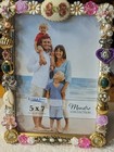Repurposed Jewelry Adorned Picture Frame 5x7