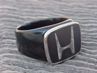 Honda  h  Black Chrome Ring Size  9 Nos Unique Logo Hi-quality Class