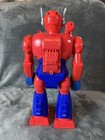 Vintage 13  Cyber Robot Space Toy Battery Operated Red Blue Working As-is