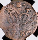 1786 New York Penny Netherlands Dutch East Indies Colonial Duit Ngc Genuine