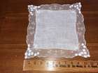 Vintage Cherry Butterfly White Lace Linen Hanky Handkerchief Hankie Flowers 11 