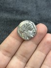 Beautiful Ancient Roman Greek Unique Silver Coated Rare Athena Attica Owl Coin