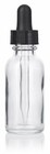 1 2oz Clear Glass Bottle With Black Dropper - Choose Your Quantity