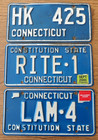 3  Connecticut  License Plates 70 s- 80 s  Low Number Vanity Plates -3 Varieties
