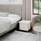 Ottoman W  Storage Bench 15-inch Foot Stool Storage Ottoman Leather White