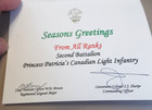 2nd Battalion Ppcli Christmas Card Signed By Commanding Officer   The Rsm