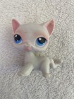 Littlest Pet Shop Authentic Lps White Shorthair Cat Blue Eyes Pink Ears 2004