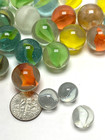 Lot Of 43 Vintage Multi-color Glass Marbles - Cats Eye 