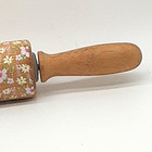 Pink Floral Painted Wood Baking Rolling Pin Easter Spring Cottagecore Farm House