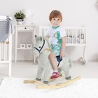 Qaba Kids Rocking Horse For Toddler 3-5  Plush Ride On Horse Wooden Rocker With