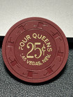  rare  N8336  25 Four Queens Casino Chip Poker Chip Nevada Gambling H c  cj 
