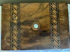 Antique Black Walnut Tunbridge Ware    tea Caddy    Box