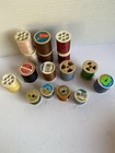 Vintage Sewing Thread Spools Cotton Mixed Manufacturers And Quality Lot Of 16