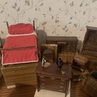 Vintage Huge Lot  140  Pc  Farmhouse Dollhouse Miniatures furniture accessories