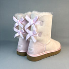New Women s 7 Ugg Boots Bailey Bow Seashell Pink Metallic Extremely Rare Retired
