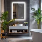 Led Bathroom Mirror Smart Touch Antifog Wall Vanity Mirror Waterproof Dimmable
