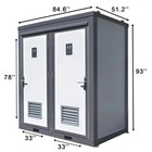 Bastone 2-stall Portable Restroom W  Sink For Construction Sites   Outdoor