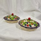 Temp-tations By Tara Figural Fruit Berry Pie Dish With Lid Set Of 2