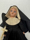 Vintage Hard Plastic Catholic Nun Girl Doll With Rosary And Habit
