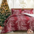 Burgundy Red Comforter Sheet Set 7 Pieces Bed In A Bag King Size Tree Branch    