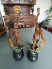 Antique Pair Bronzed Spelter Figurines L industrie   Le Commerce 38 50 Cm High