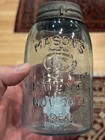 Antique Lot Of 8 Mason   s Patent 1858 Midget Pint Fruit Jars Cfjco Keystone Cross